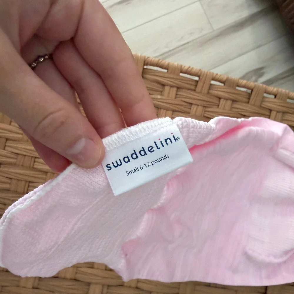 Swaddelini Pink Space Dye Knit Baby Swaddle Sleep Sack Small 6-12 lbs